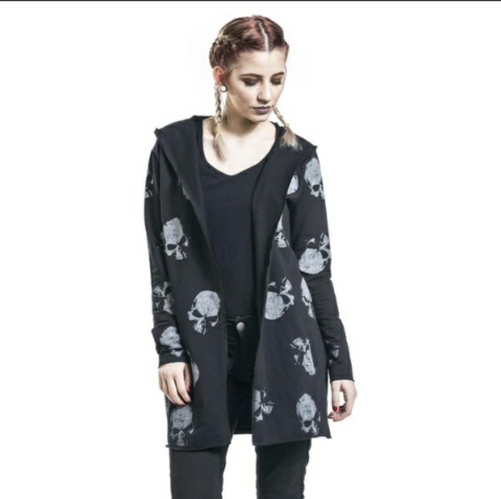 Skull hooded cardigan